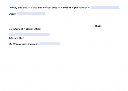 Free Colorado Notarial Certificate Witnessing or Attesting a