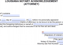 Free Louisiana Notary Acknowledgement - Individual - PDF - Word