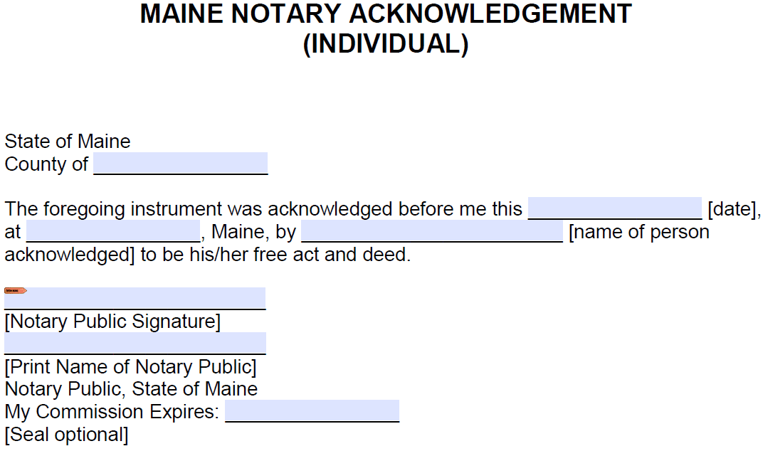 Free Maine Notary Acknowledgement - Individual - PDF - Word free-maine-notary-acknowledgement-individual-pdf-word