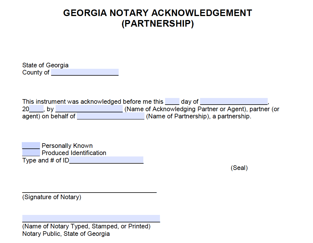 Free Notary Acknowledgement Forms PDF Word